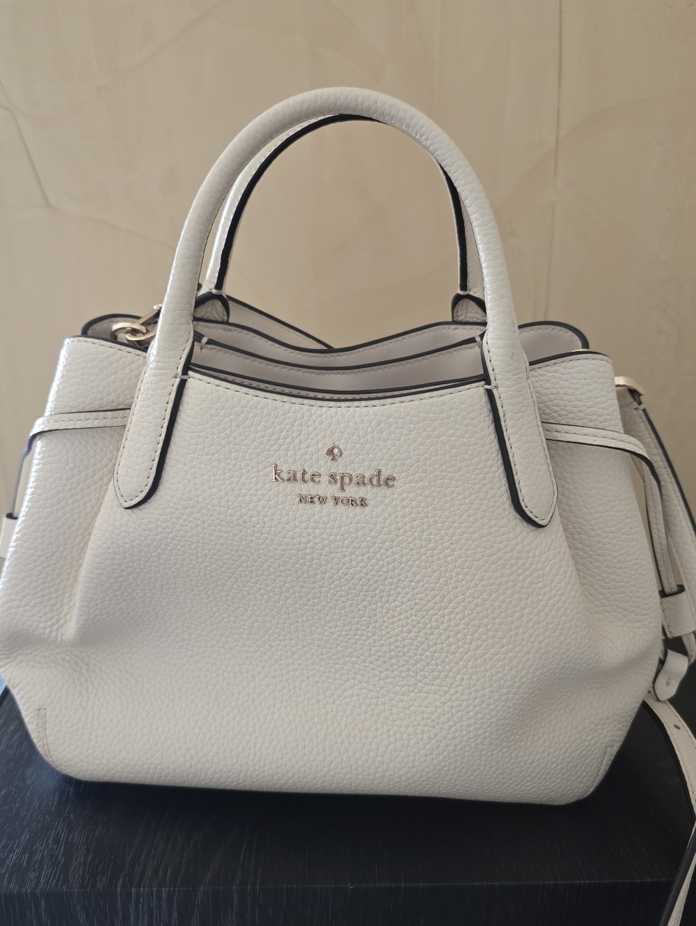 Kate Spade Small Dumpling Satchel Maringue Color Pebbled Leather Top-Handle